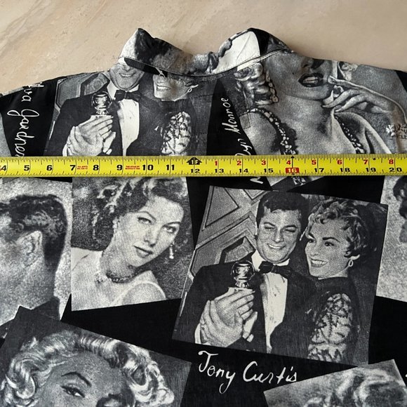 CAFE HOLLYWOOD  vintage movie stars print shirt in size XXL designed in Italy - Picture 5 of 13